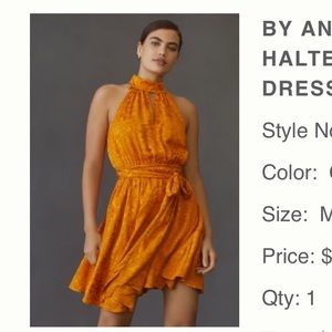 BY ANTHROPOLOGIE HALTER NECK MINI DRESS - M